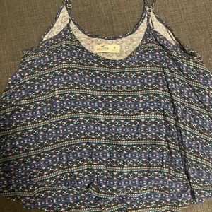 Blue loose Flowey shirt